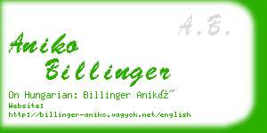 aniko billinger business card